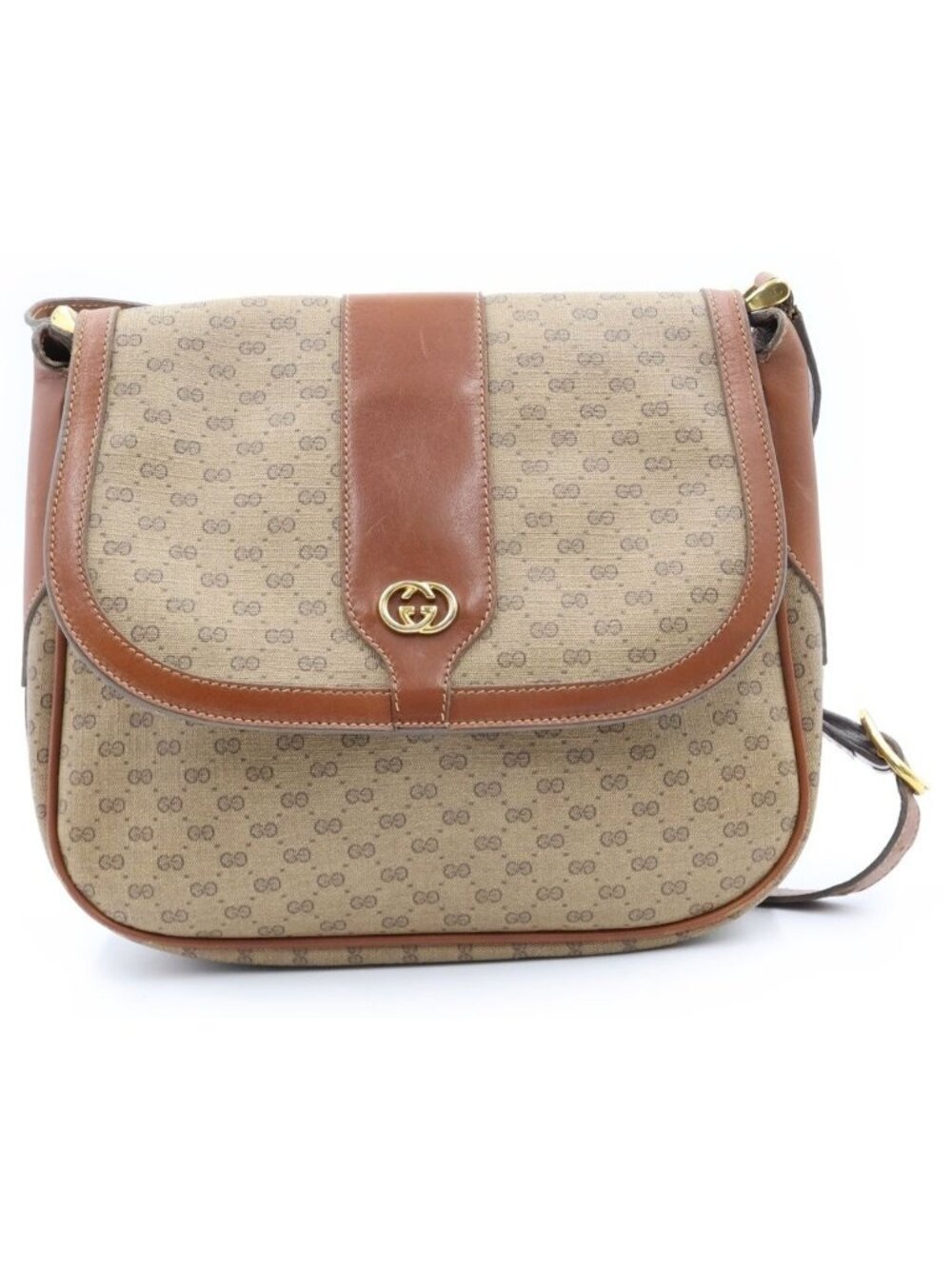 Gucci GG Canvas Shoulder Bag Brown
